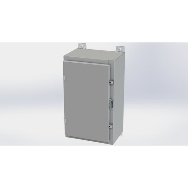Clamps with Padlock Hasp Electrical Enclosures, 20 in H, 8 in D, 12 in W, NEMA 4, Carbon Steel